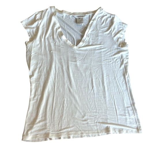 L.K.Bennett V-Neck Cap Sleeve Gathered Shoulder Top White XL - Picture 6 of 9